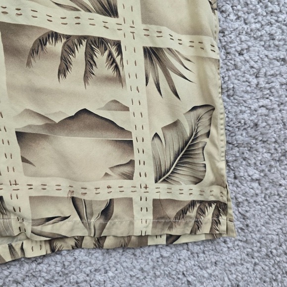 Tori Richard Mens Silk Floral Button Up Shirt Brown Size L Resort Hawaiian - Picture 2 of 13